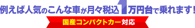 国産コンパクトカー対応